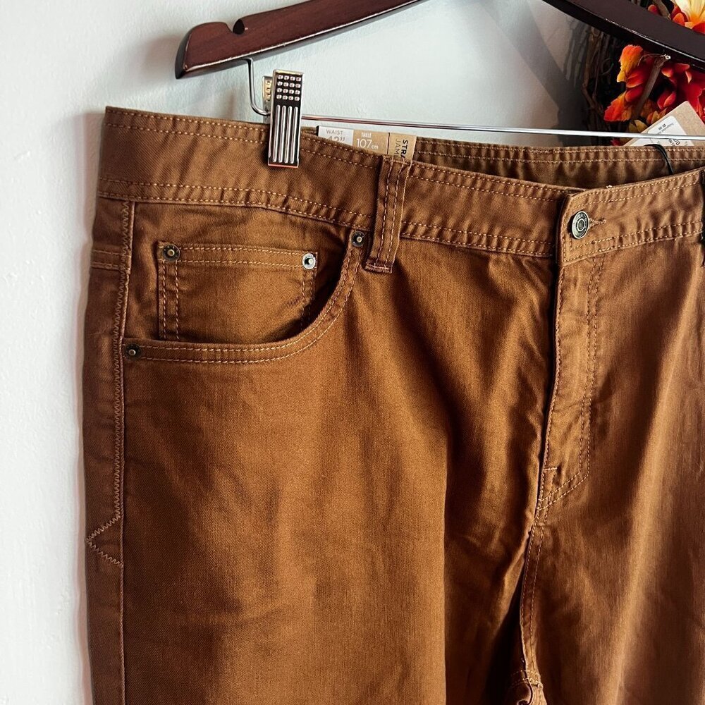 prAna Mens BRIDGER Slim Fit Stretch Jean 42"W 32" Inseam in Brown - Picture 2 of 11